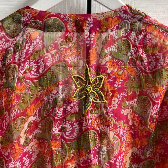 ☀️🏝️Raj India Silk Jewelled Beach Cover Medium - Picture 9 of 9